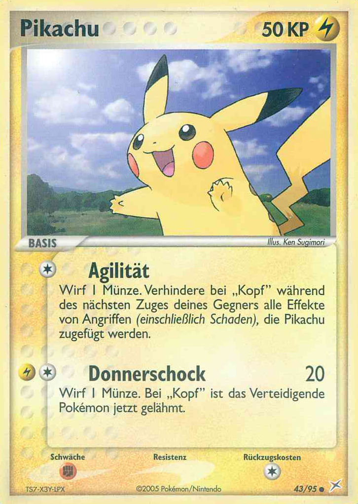 Pikachu 43 — EX Team Magma vs Team Aqua (German Pokémon TCG card)