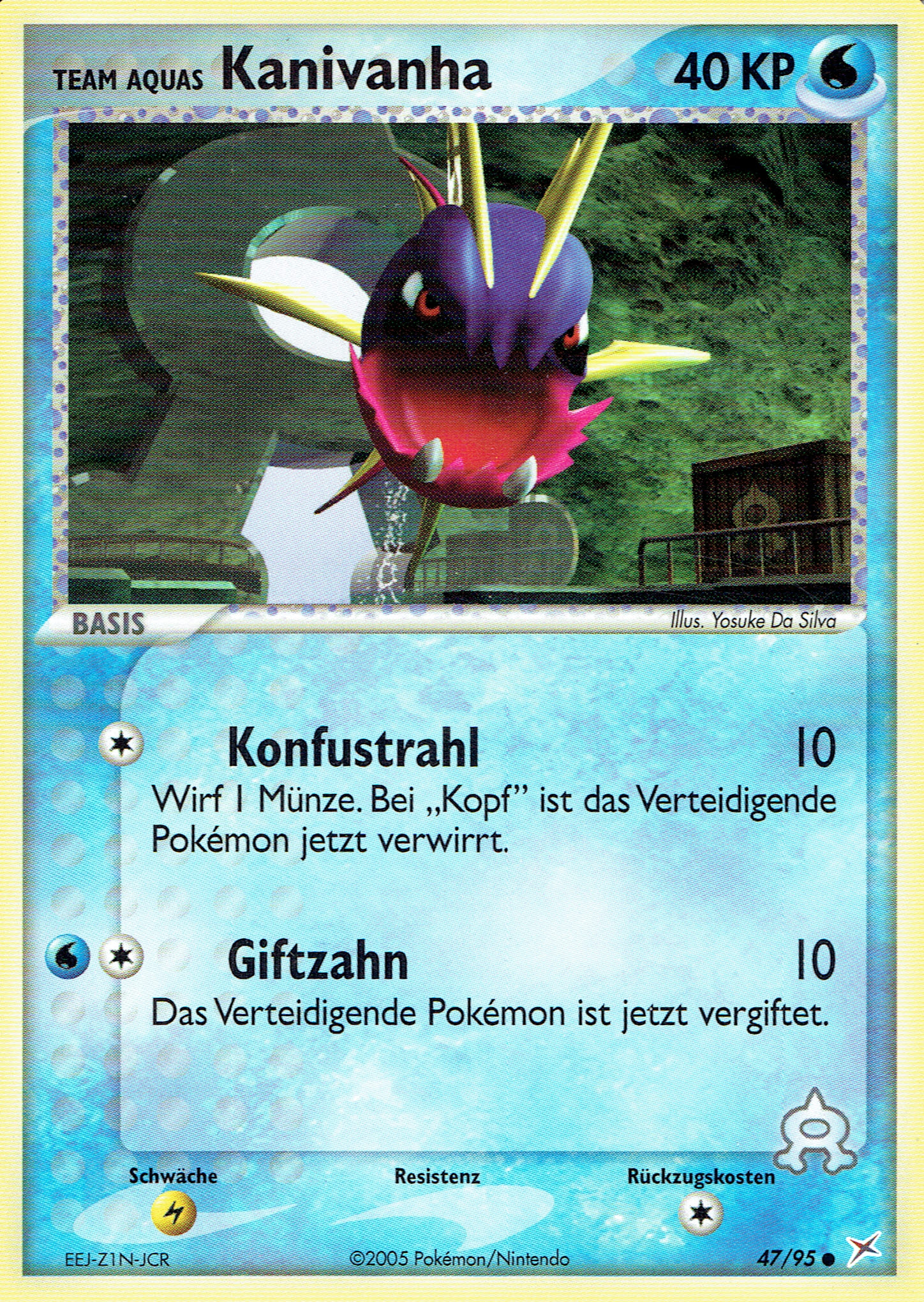 Team Aquas Kanivanha 47 — EX Team Magma vs Team Aqua (German Pokémon TCG card)