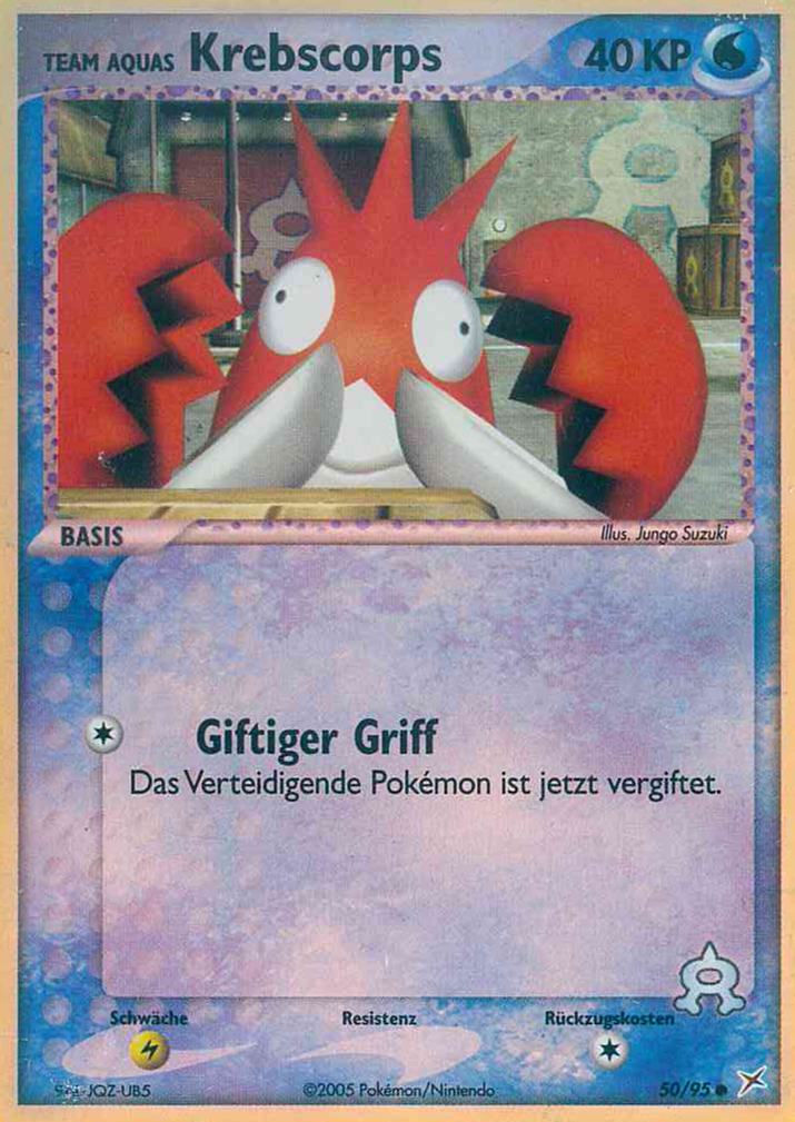 Team Aquas Krebscorps 50 — EX Team Magma vs Team Aqua (German Pokémon TCG card)
