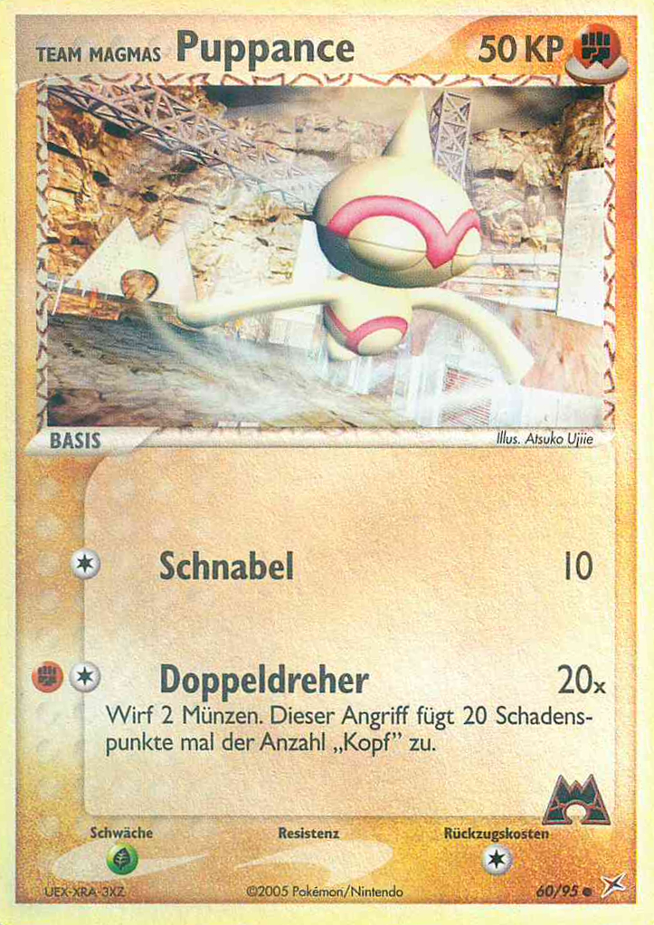Team Magmas Puppance 60 — EX Team Magma vs Team Aqua (German Pokémon TCG card)