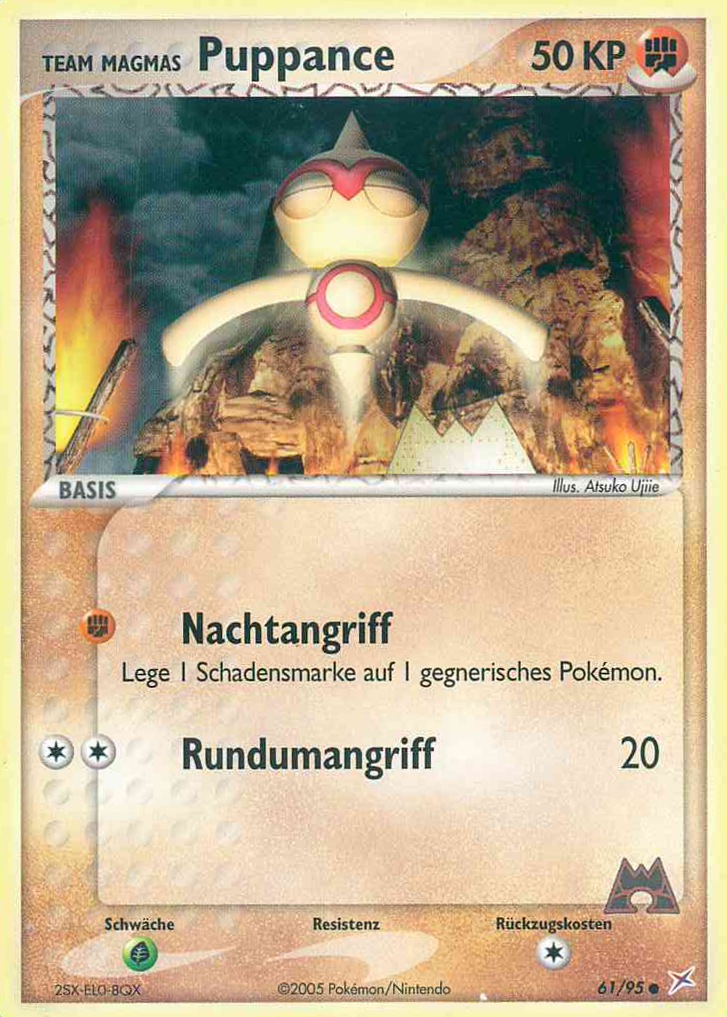 Team Magmas Puppance 61 — EX Team Magma vs Team Aqua (German Pokémon TCG card)