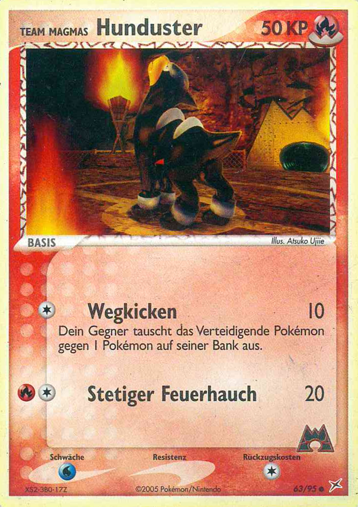 Team Magmas Hunduster 63 — EX Team Magma vs Team Aqua (German Pokémon TCG card)
