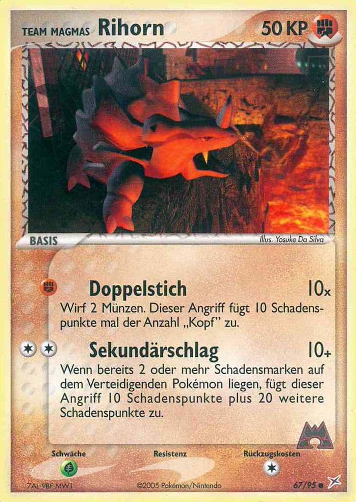 Team Magmas Rihorn 67 — EX Team Magma vs Team Aqua (German Pokémon TCG card)