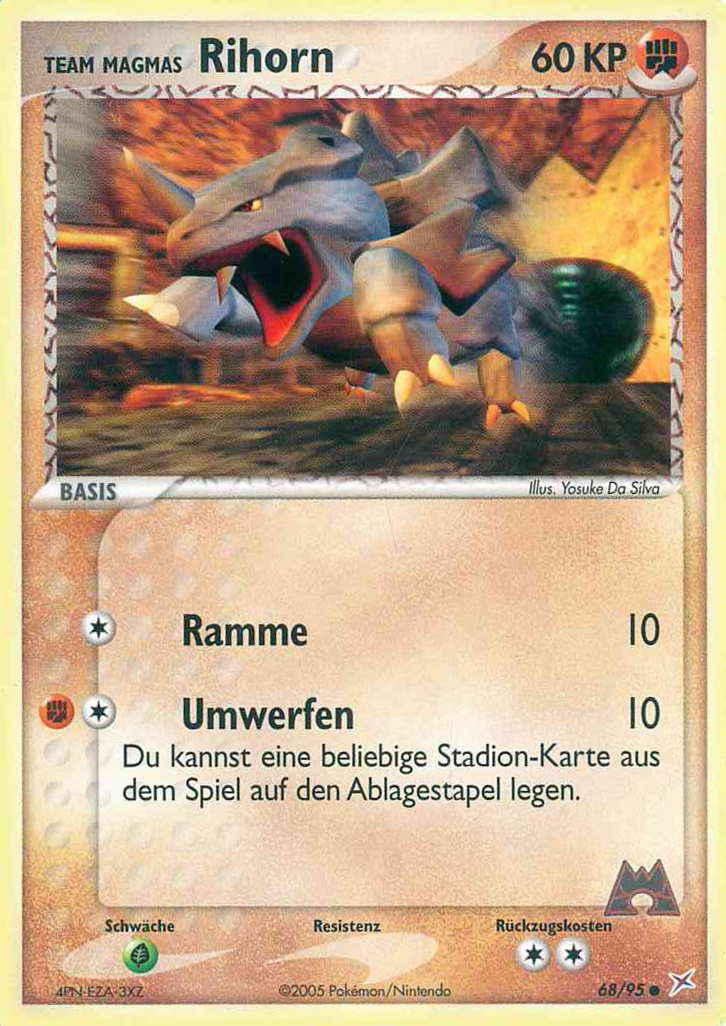 Team Magmas Rihorn 68 — EX Team Magma vs Team Aqua (German Pokémon TCG card)