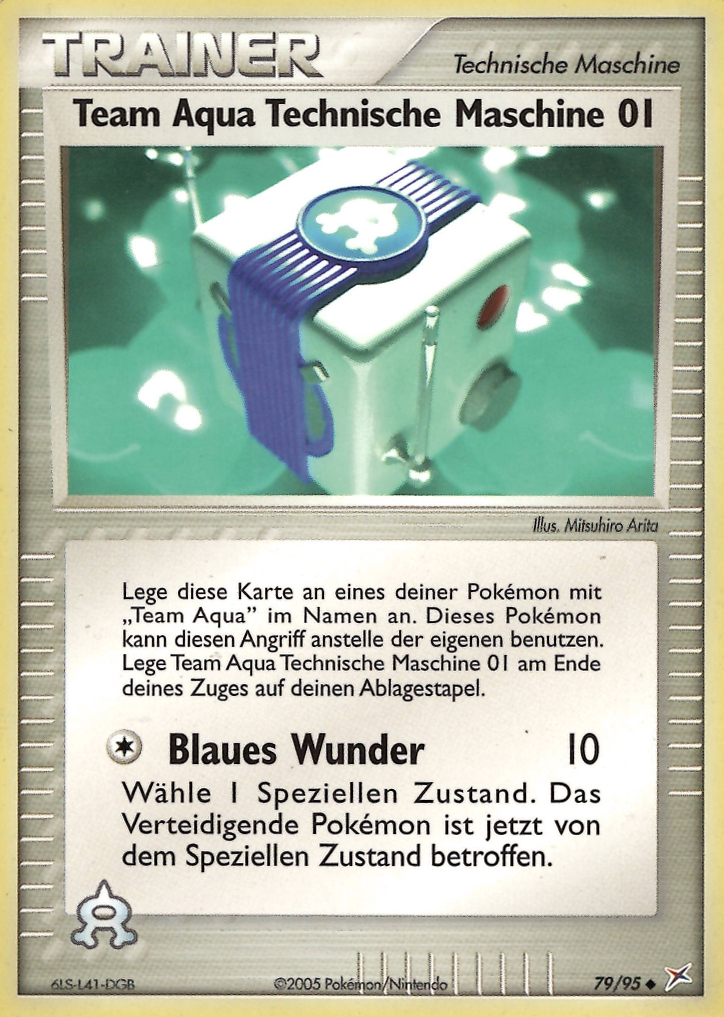 Team Aqua Technical Machine 01 79 — EX Team Magma vs Team Aqua (German Pokémon TCG card)