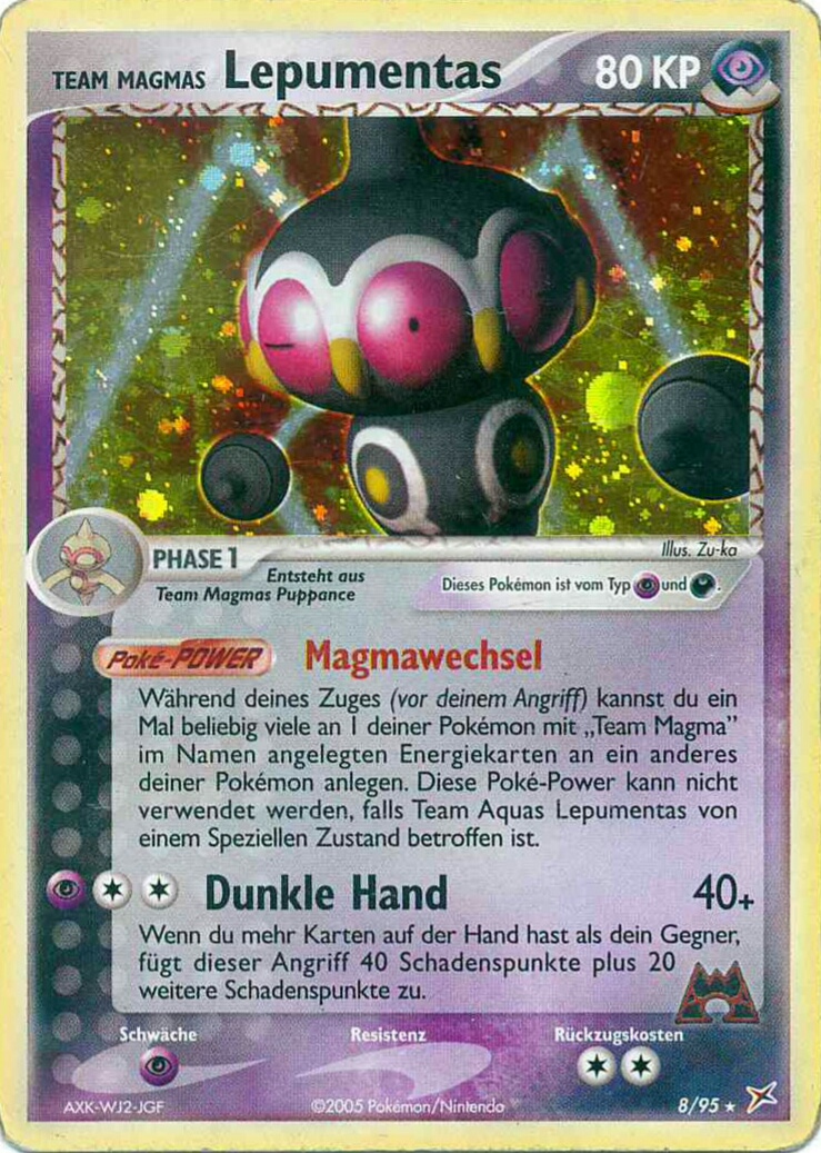 Team Magmas Lepumentas 8 — EX Team Magma vs Team Aqua (German Pokémon TCG card)