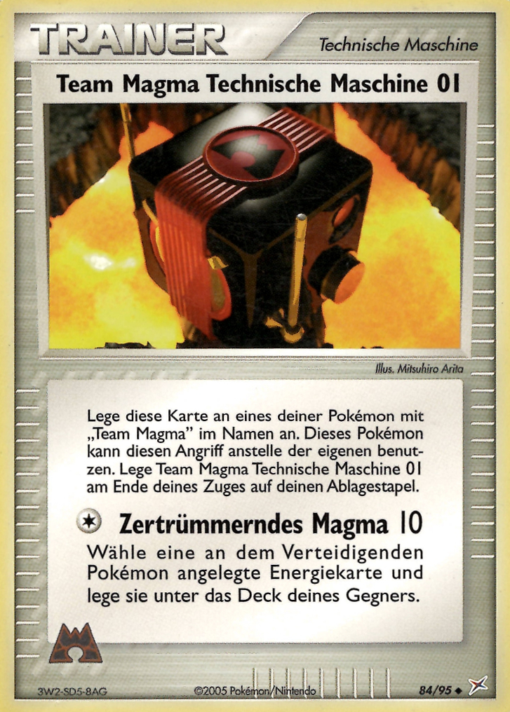 Team Magma Technische Maschine 84 — EX Team Magma vs Team Aqua (German Pokémon TCG card)