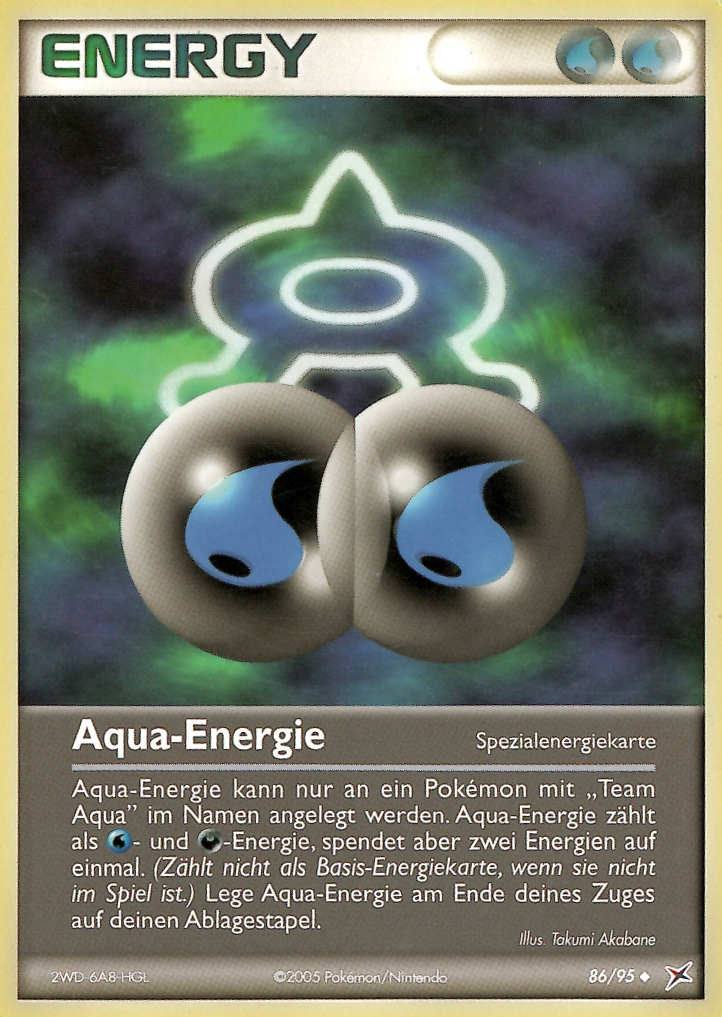 Aqua-Energie 86 — EX Team Magma vs Team Aqua (German Pokémon TCG card)