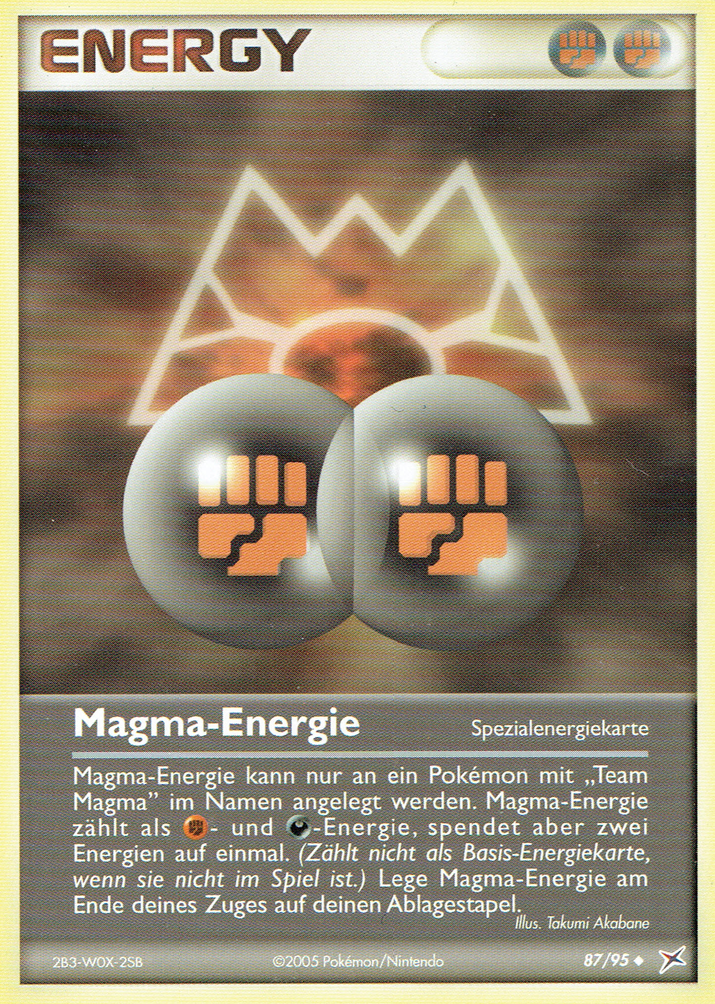 Magma-Energie 87 — EX Team Magma vs Team Aqua (German Pokémon TCG card)