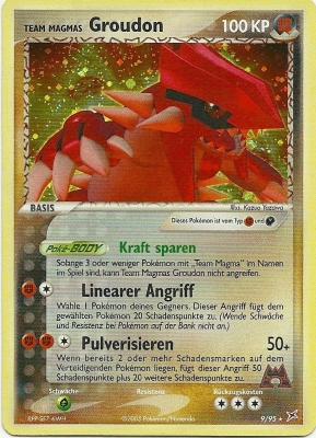 Team Magmas Groudon 9 — EX Team Magma vs Team Aqua (German Pokémon TCG card)
