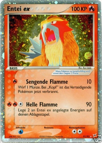 Entei ex 91 — EX Team Magma vs Team Aqua (German Pokémon TCG card)
