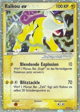 Raikou ex 92 — EX Team Magma vs Team Aqua (German Pokémon TCG card)