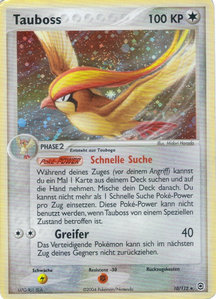 Tauboss 10 — EX Feuerrot & Blattgrün (German Pokémon TCG card)