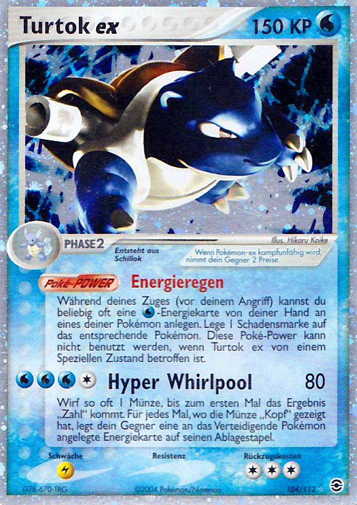 Turtok ex 104 — EX Feuerrot & Blattgrün (German Pokémon TCG card)