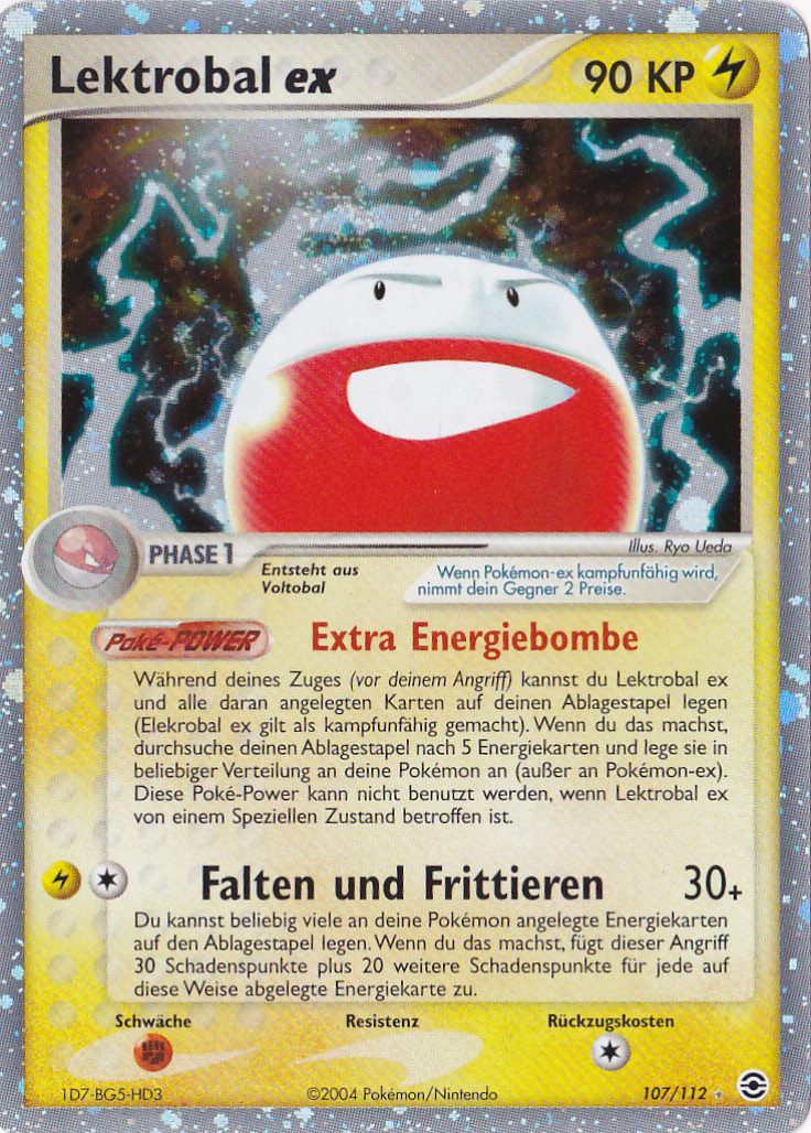 Lektrobal ex 107 — EX Feuerrot & Blattgrün (German Pokémon TCG card)