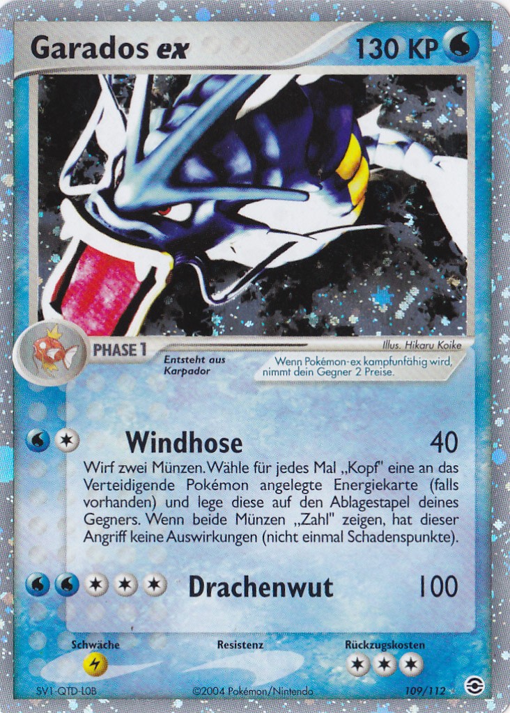 Garados ex 109 — EX Feuerrot & Blattgrün (German Pokémon TCG card)