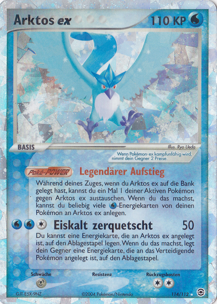 Arktos ex 114 — EX Feuerrot & Blattgrün (German Pokémon TCG card)