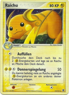 Raichu 12 — EX Feuerrot & Blattgrün (German Pokémon TCG card)