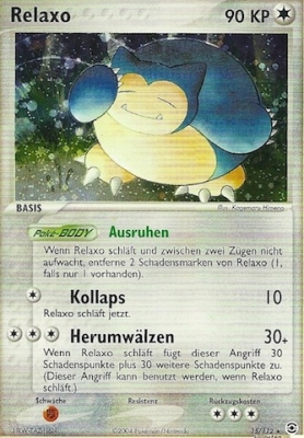 Relaxo 15 — EX Feuerrot & Blattgrün (German Pokémon TCG card)