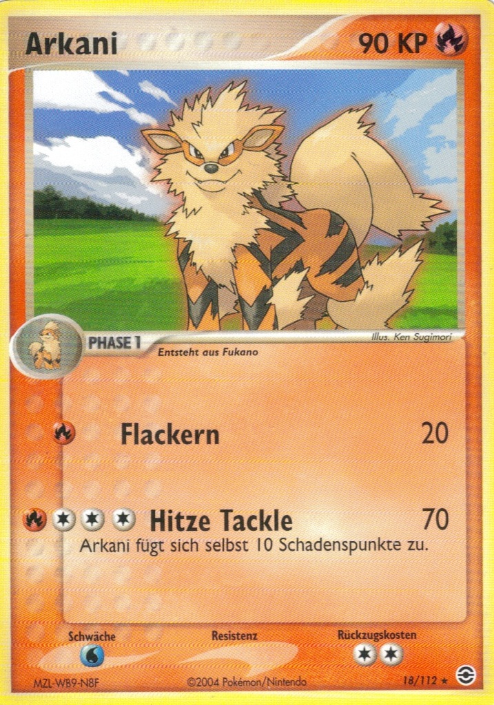 Arkani 18 — EX Feuerrot & Blattgrün (German Pokémon TCG card)
