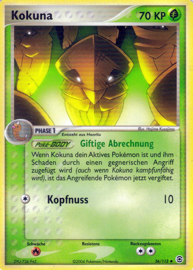 Kokuna 36 — EX Feuerrot & Blattgrün (German Pokémon TCG card)