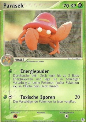 Parasek 43 — EX Feuerrot & Blattgrün (German Pokémon TCG card)