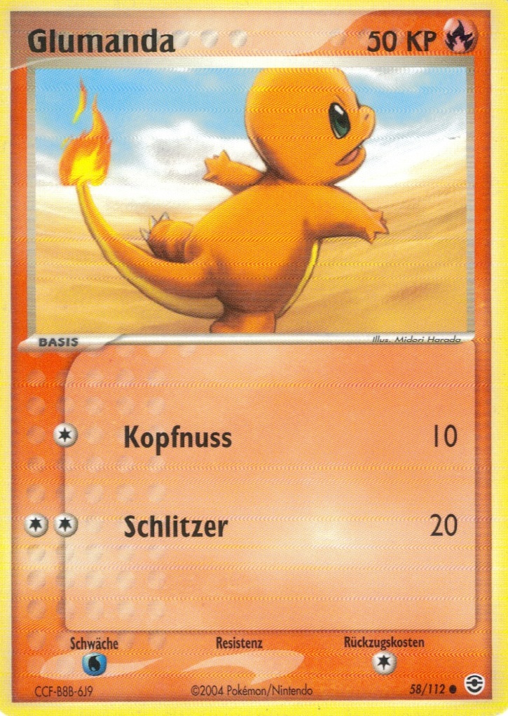 Glumanda 58 — EX Feuerrot & Blattgrün (German Pokémon TCG card)