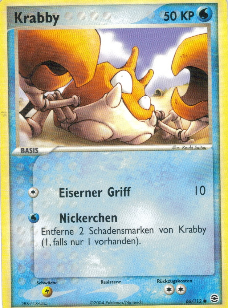 Krabby 66 — EX Feuerrot & Blattgrün (German Pokémon TCG card)