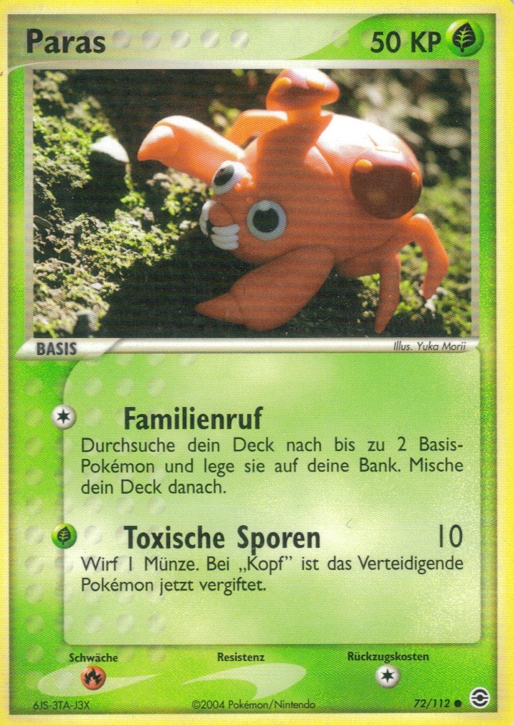 Paras 72 — EX Feuerrot & Blattgrün (German Pokémon TCG card)