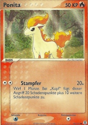 Ponita 76 — EX Feuerrot & Blattgrün (German Pokémon TCG card)