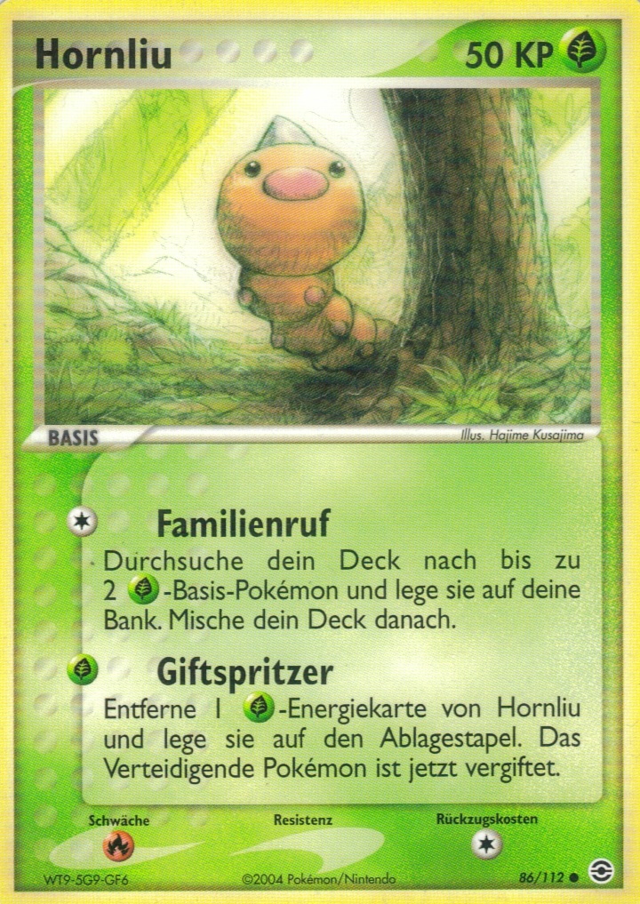 Hornliu 86 — EX Feuerrot & Blattgrün (German Pokémon TCG card)