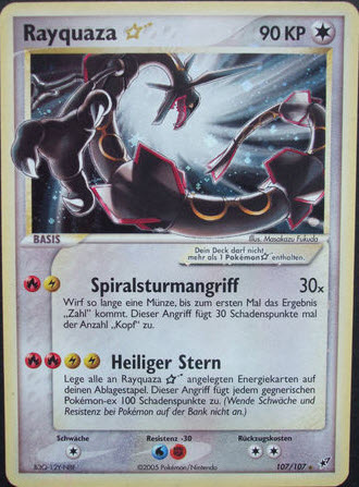Rayquaza * 107 — EX Deoxys (German Pokémon TCG card)