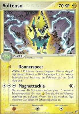 Voltenso 38 — EX Deoxys (German Pokémon TCG card)