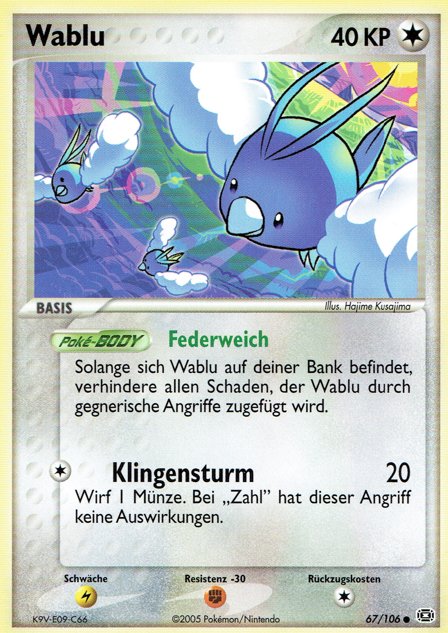 Wablu 67 — EX Smaragd (German Pokémon TCG card)