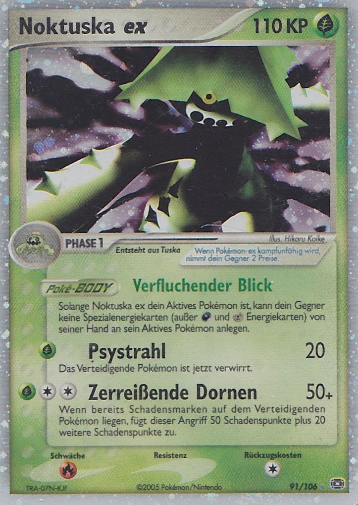 Noktuska ex 91 — EX Smaragd (German Pokémon TCG card)