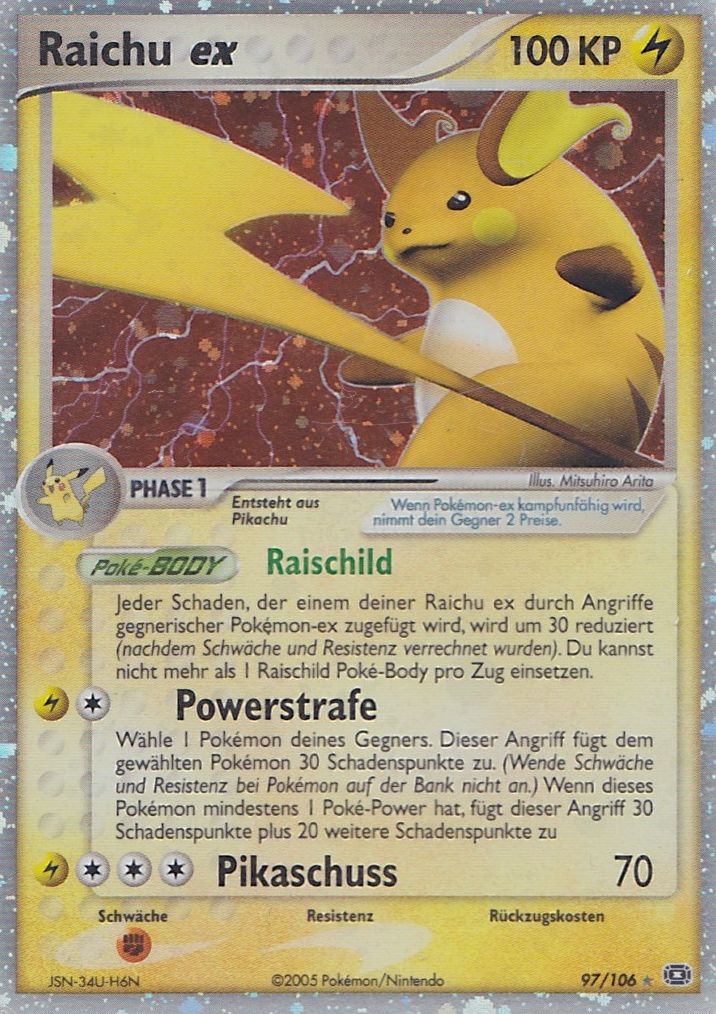 Raichu ex 97 — EX Smaragd (German Pokémon TCG card)