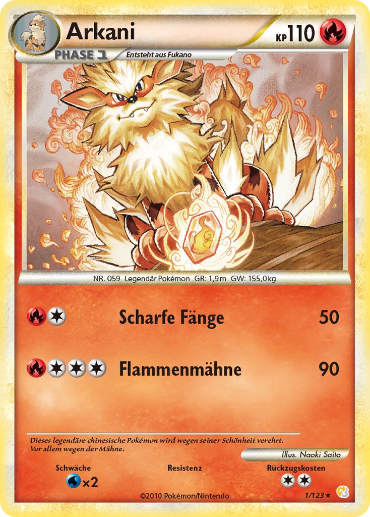 Arkani 1 — HeartGold SoulSilver (German Pokémon TCG card)