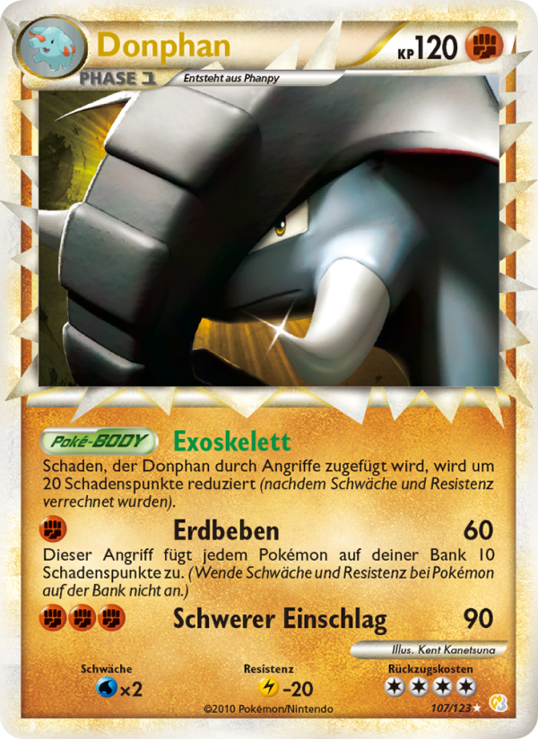 Donphan 107 — HeartGold SoulSilver (German Pokémon TCG card)