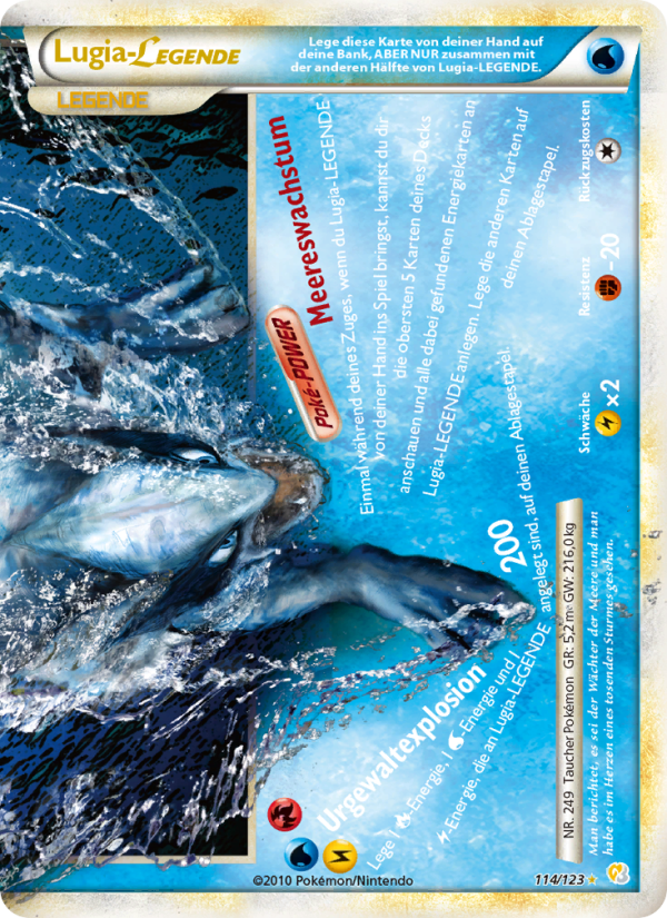Lugia LEGENDE 114 — HeartGold SoulSilver (German Pokémon TCG card)
