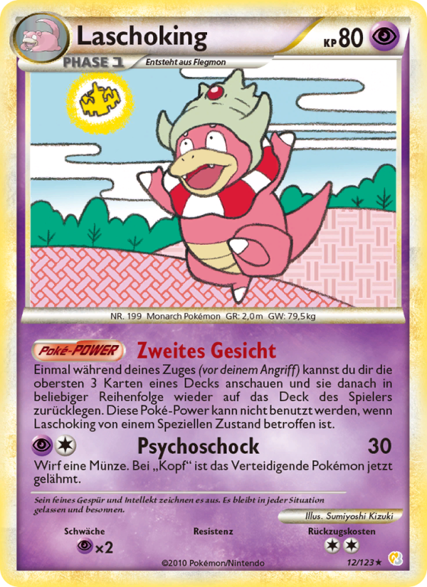 Laschoking 12 — HeartGold SoulSilver (German Pokémon TCG card)