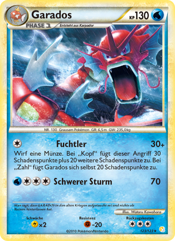 Garados 123 — HeartGold SoulSilver (German Pokémon TCG card)