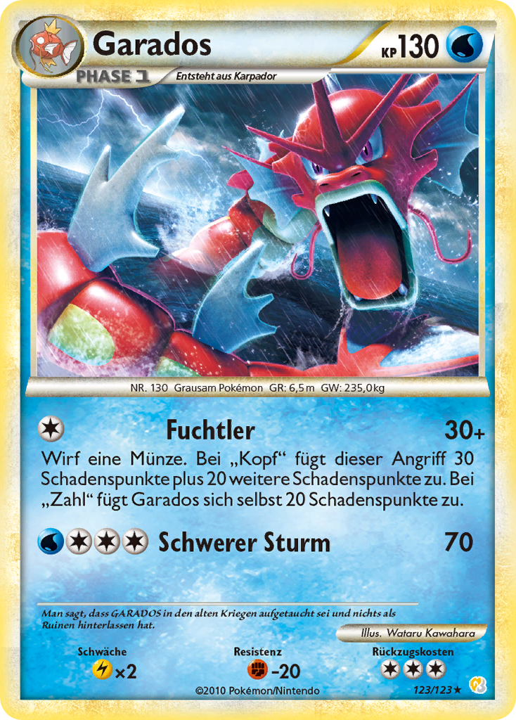 Garados 123 — HeartGold SoulSilver (German Pokémon TCG card)
