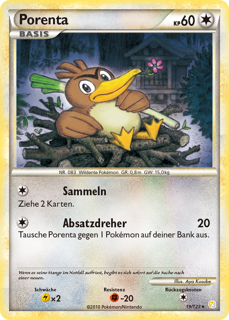 Porenta 19 — HeartGold SoulSilver (German Pokémon TCG card)