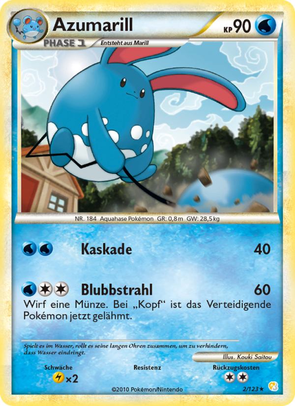 Azumarill 2 — HeartGold SoulSilver (German Pokémon TCG card)