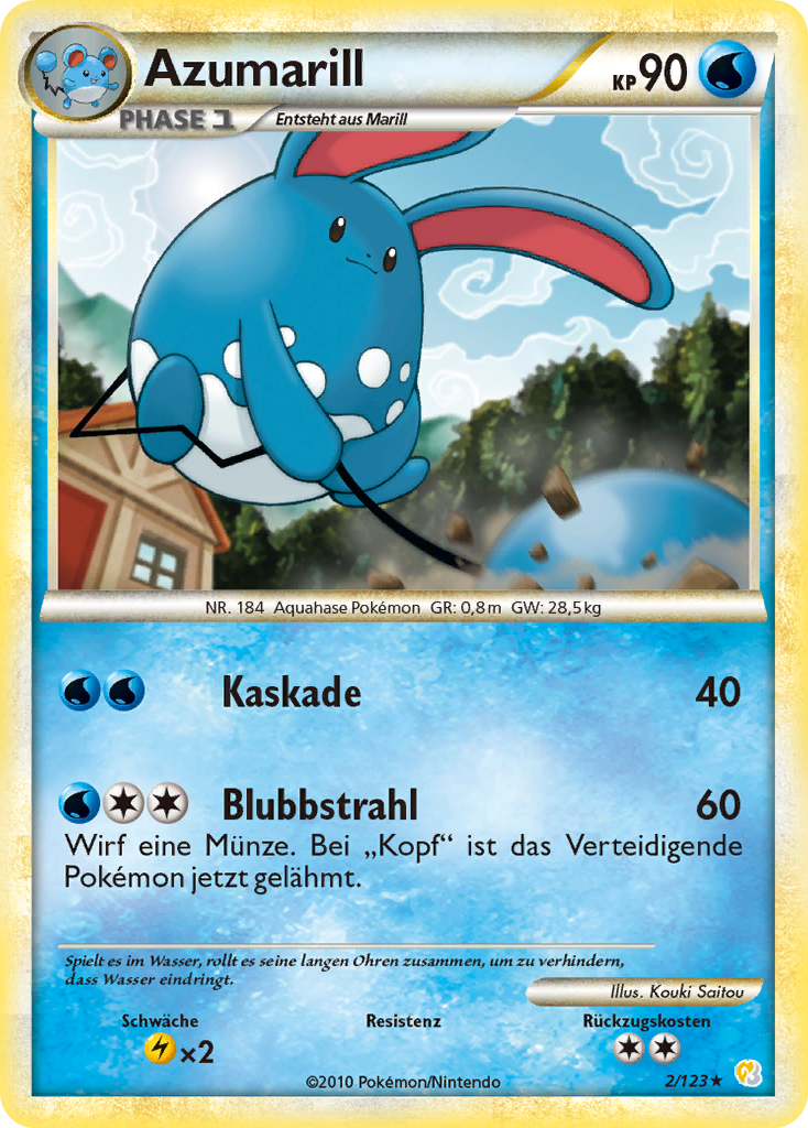 Azumarill 2 — HeartGold SoulSilver (German Pokémon TCG card)