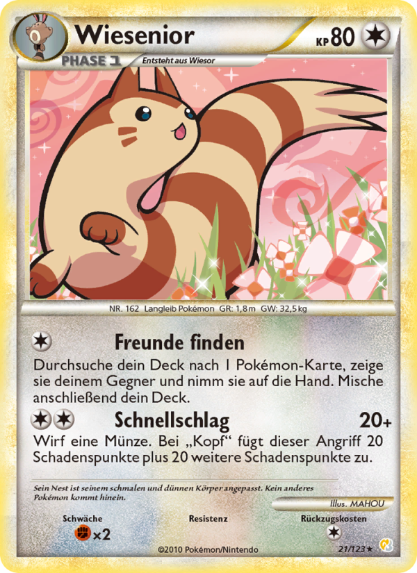 Wiesenior 21 — HeartGold SoulSilver (German Pokémon TCG card)