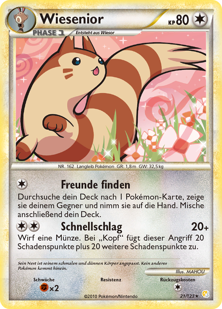 Wiesenior 21 — HeartGold SoulSilver (German Pokémon TCG card)