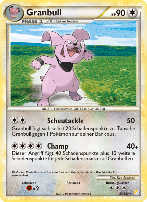 Granbull 22 — HeartGold SoulSilver (German Pokémon TCG card)