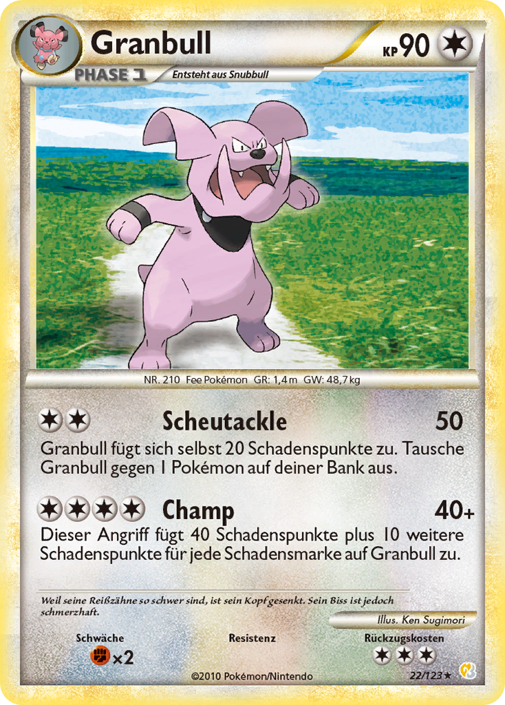 Granbull 22 — HeartGold SoulSilver (German Pokémon TCG card)