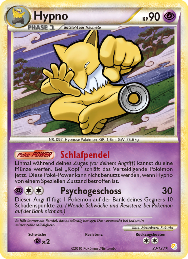 Hypno 23 — HeartGold SoulSilver (German Pokémon TCG card)